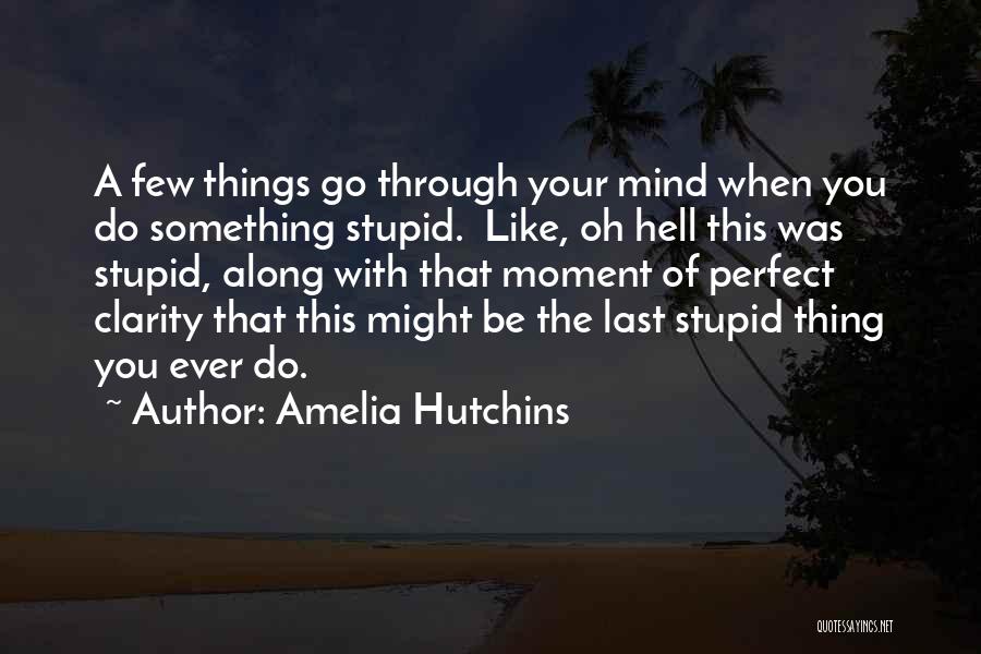 Amelia Hutchins Quotes: A Few Things Go Through Your Mind When You Do Something Stupid. Like, Oh Hell This Was Stupid, Along With