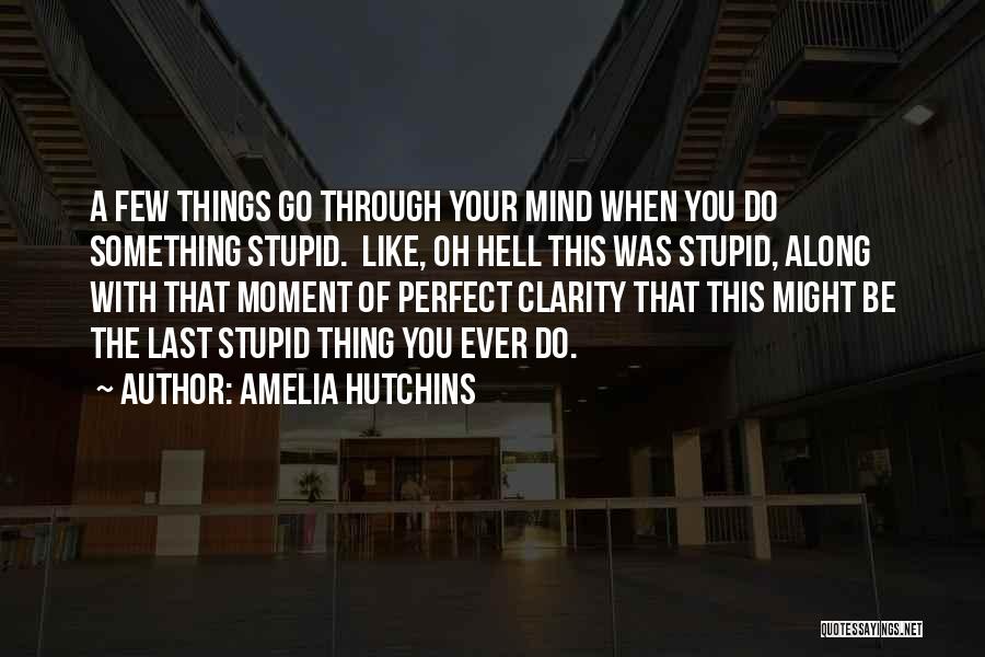 Amelia Hutchins Quotes: A Few Things Go Through Your Mind When You Do Something Stupid. Like, Oh Hell This Was Stupid, Along With