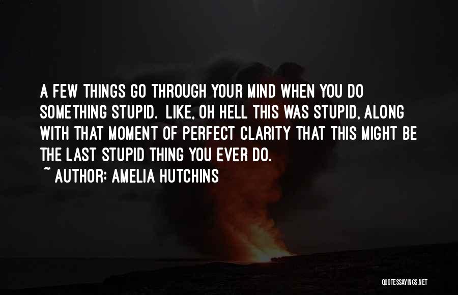 Amelia Hutchins Quotes: A Few Things Go Through Your Mind When You Do Something Stupid. Like, Oh Hell This Was Stupid, Along With