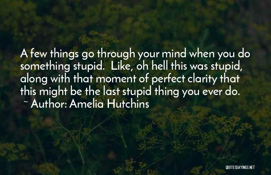 Amelia Hutchins Quotes: A Few Things Go Through Your Mind When You Do Something Stupid. Like, Oh Hell This Was Stupid, Along With