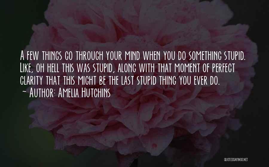 Amelia Hutchins Quotes: A Few Things Go Through Your Mind When You Do Something Stupid. Like, Oh Hell This Was Stupid, Along With