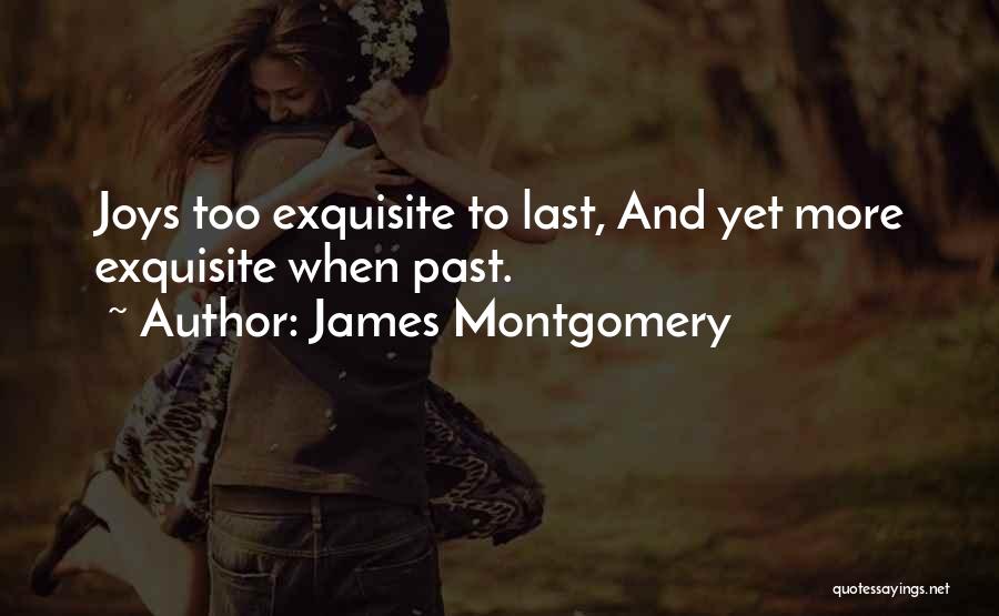 James Montgomery Quotes: Joys Too Exquisite To Last, And Yet More Exquisite When Past.