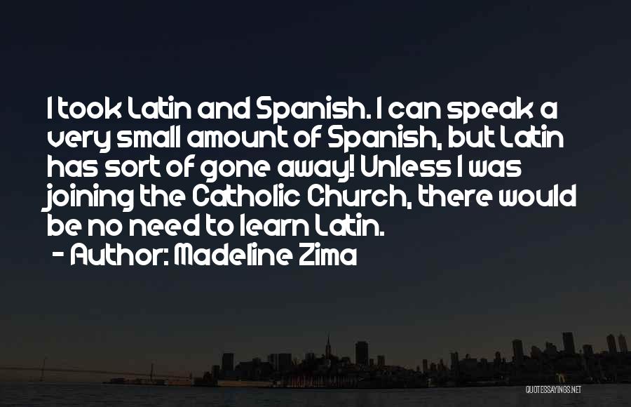 Madeline Zima Quotes: I Took Latin And Spanish. I Can Speak A Very Small Amount Of Spanish, But Latin Has Sort Of Gone