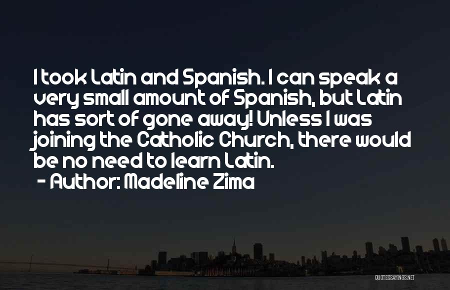 Madeline Zima Quotes: I Took Latin And Spanish. I Can Speak A Very Small Amount Of Spanish, But Latin Has Sort Of Gone