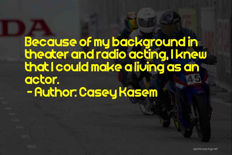 Casey Kasem Quotes: Because Of My Background In Theater And Radio Acting, I Knew That I Could Make A Living As An Actor.