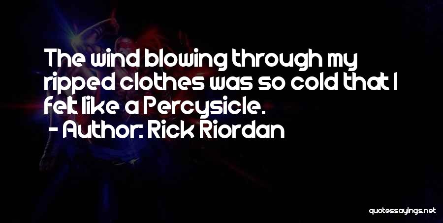 Rick Riordan Quotes: The Wind Blowing Through My Ripped Clothes Was So Cold That I Felt Like A Percysicle.