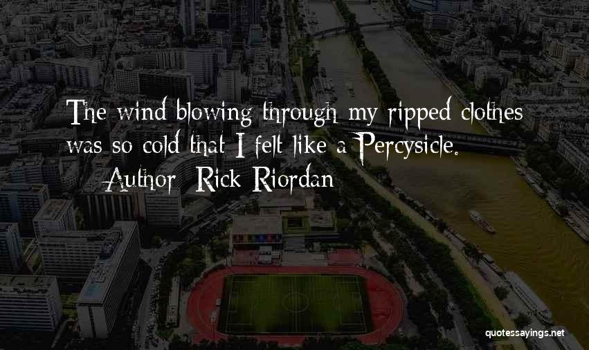Rick Riordan Quotes: The Wind Blowing Through My Ripped Clothes Was So Cold That I Felt Like A Percysicle.