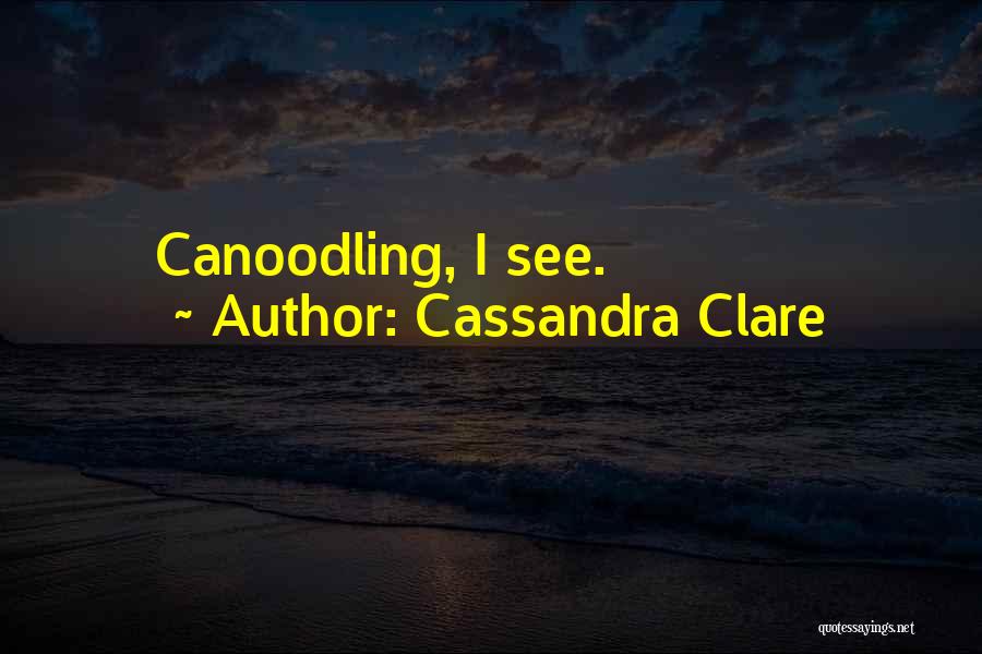 Cassandra Clare Quotes: Canoodling, I See.