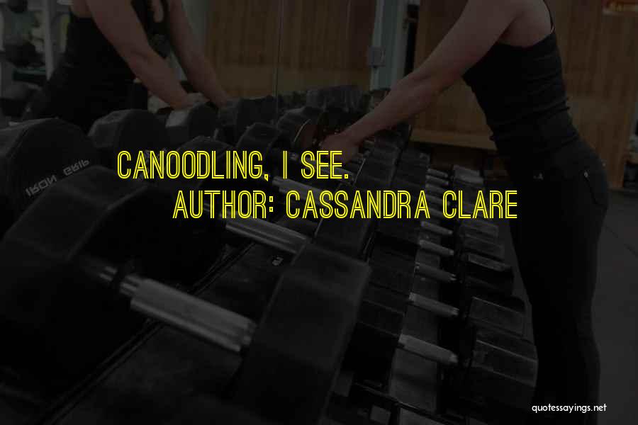 Cassandra Clare Quotes: Canoodling, I See.