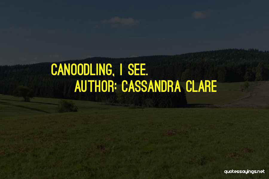 Cassandra Clare Quotes: Canoodling, I See.