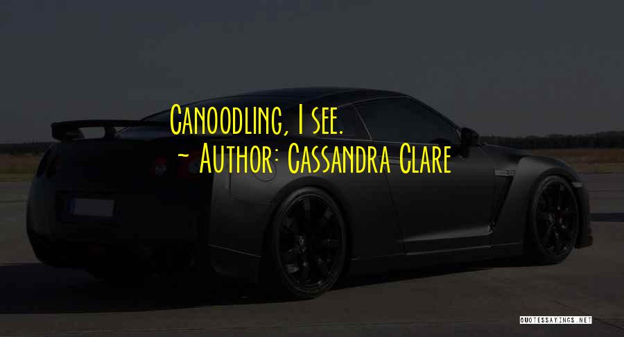Cassandra Clare Quotes: Canoodling, I See.
