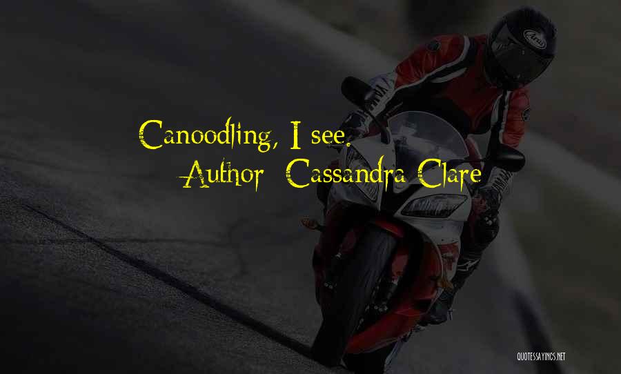Cassandra Clare Quotes: Canoodling, I See.