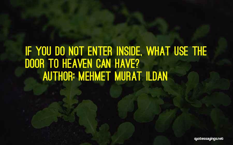 Mehmet Murat Ildan Quotes: If You Do Not Enter Inside, What Use The Door To Heaven Can Have?