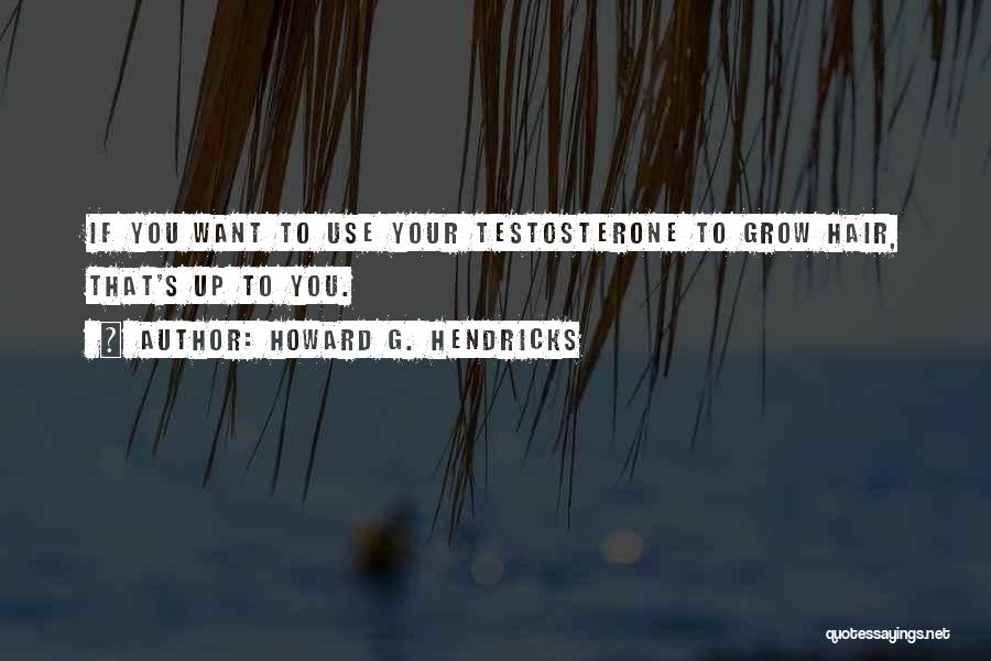 Howard G. Hendricks Quotes: If You Want To Use Your Testosterone To Grow Hair, That's Up To You.