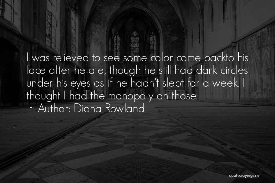 Diana Rowland Quotes: I Was Relieved To See Some Color Come Backto His Face After He Ate, Though He Still Had Dark Circles