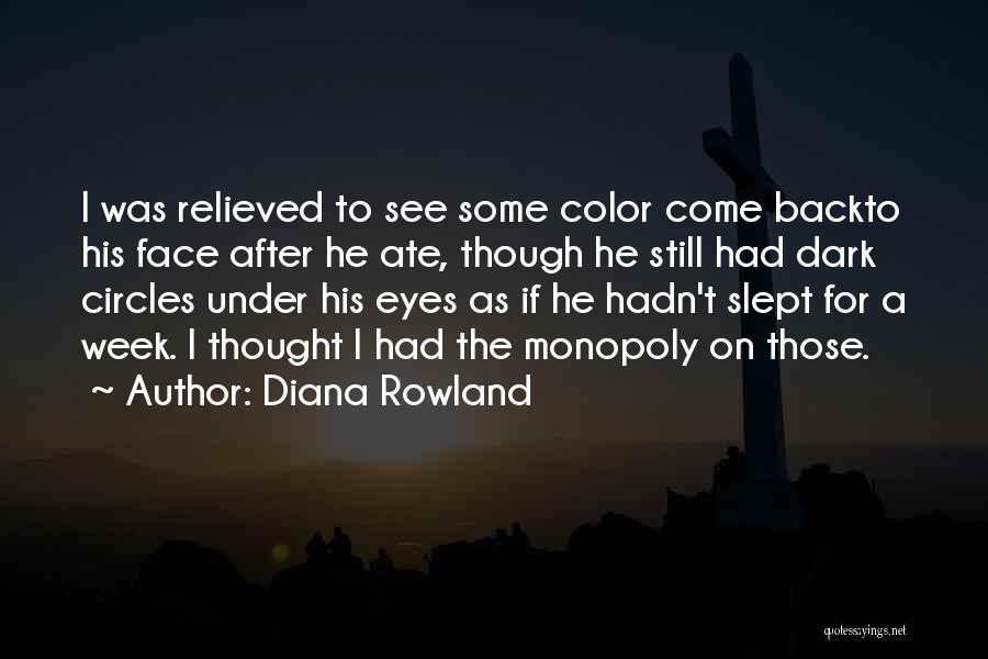 Diana Rowland Quotes: I Was Relieved To See Some Color Come Backto His Face After He Ate, Though He Still Had Dark Circles