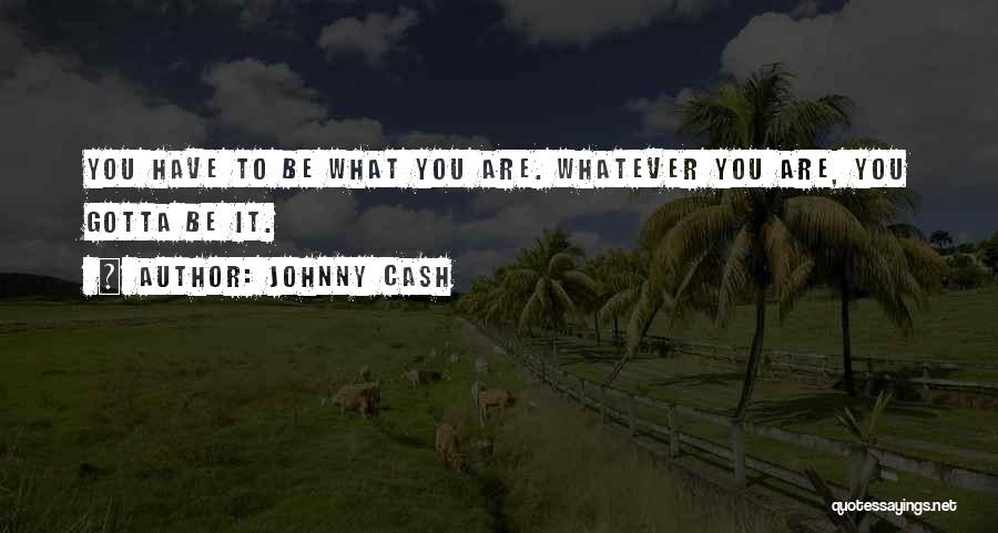 Johnny Cash Quotes: You Have To Be What You Are. Whatever You Are, You Gotta Be It.