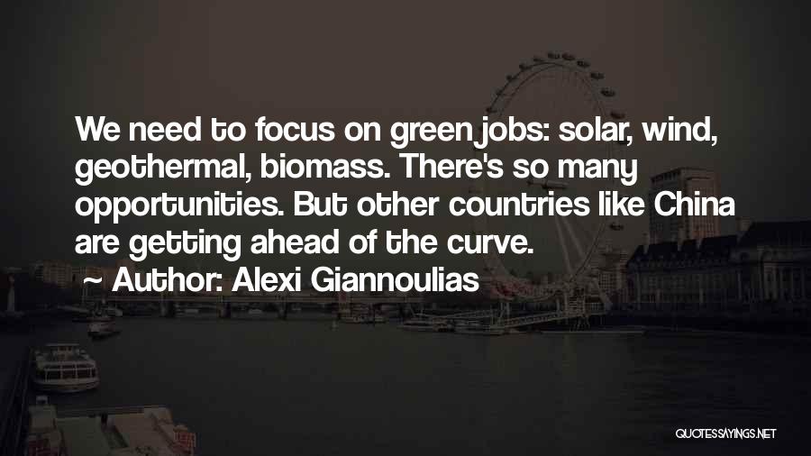 Alexi Giannoulias Quotes: We Need To Focus On Green Jobs: Solar, Wind, Geothermal, Biomass. There's So Many Opportunities. But Other Countries Like China