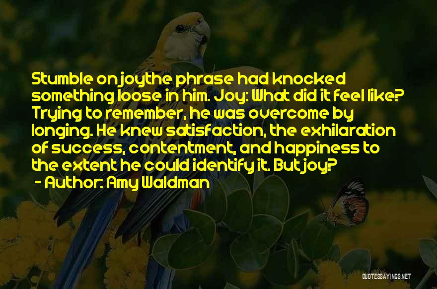 Amy Waldman Quotes: Stumble On Joythe Phrase Had Knocked Something Loose In Him. Joy: What Did It Feel Like? Trying To Remember, He