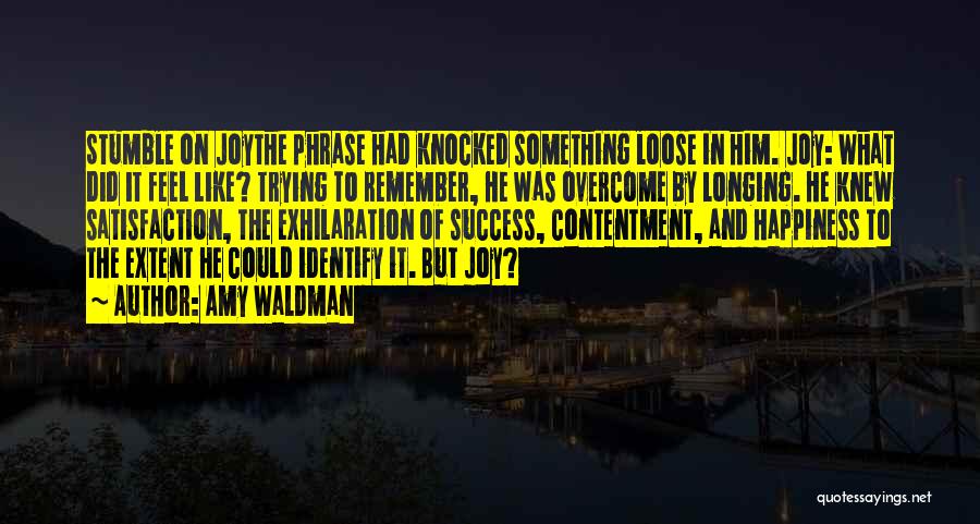 Amy Waldman Quotes: Stumble On Joythe Phrase Had Knocked Something Loose In Him. Joy: What Did It Feel Like? Trying To Remember, He