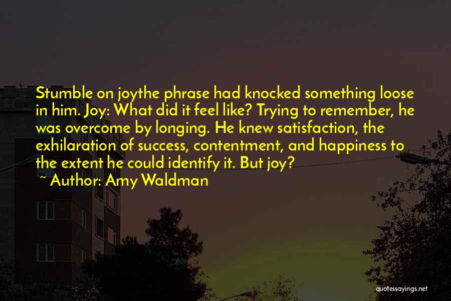 Amy Waldman Quotes: Stumble On Joythe Phrase Had Knocked Something Loose In Him. Joy: What Did It Feel Like? Trying To Remember, He