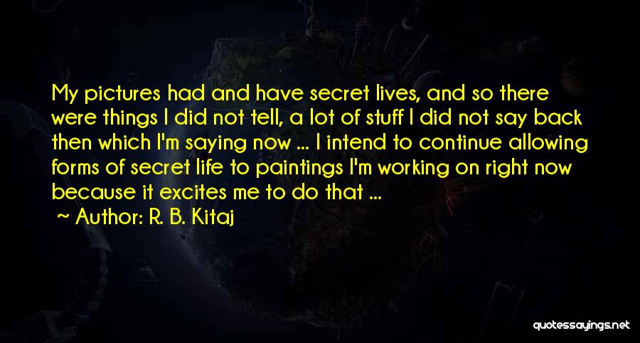 R. B. Kitaj Quotes: My Pictures Had And Have Secret Lives, And So There Were Things I Did Not Tell, A Lot Of Stuff