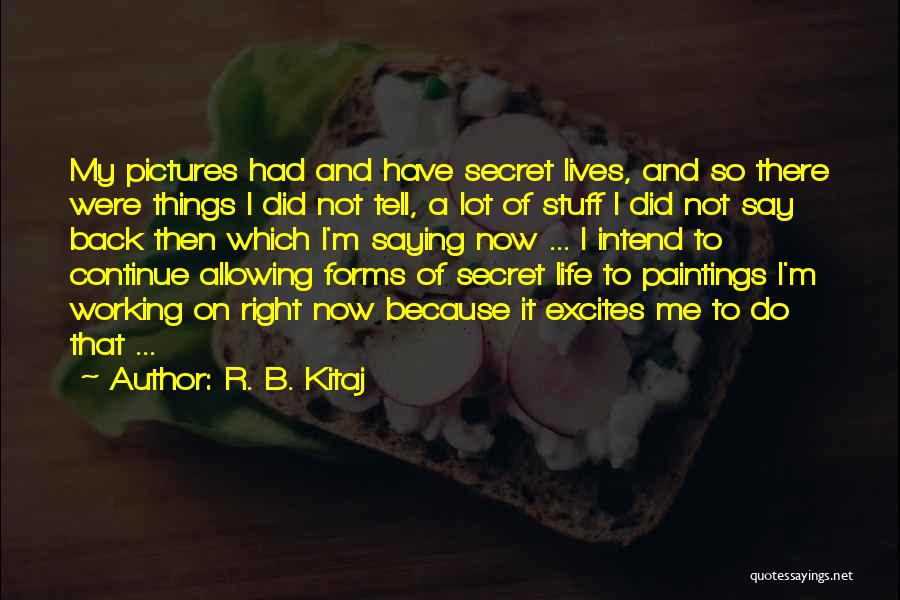 R. B. Kitaj Quotes: My Pictures Had And Have Secret Lives, And So There Were Things I Did Not Tell, A Lot Of Stuff