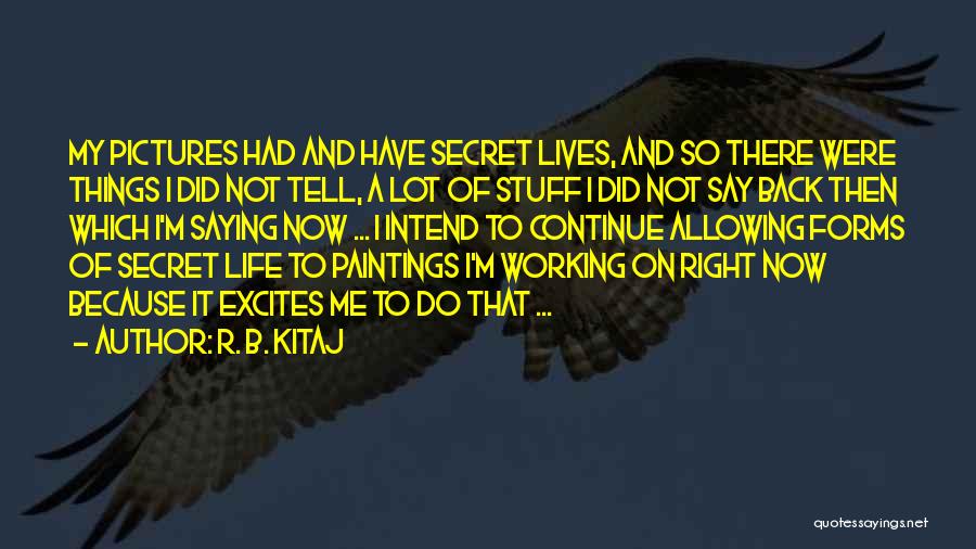R. B. Kitaj Quotes: My Pictures Had And Have Secret Lives, And So There Were Things I Did Not Tell, A Lot Of Stuff