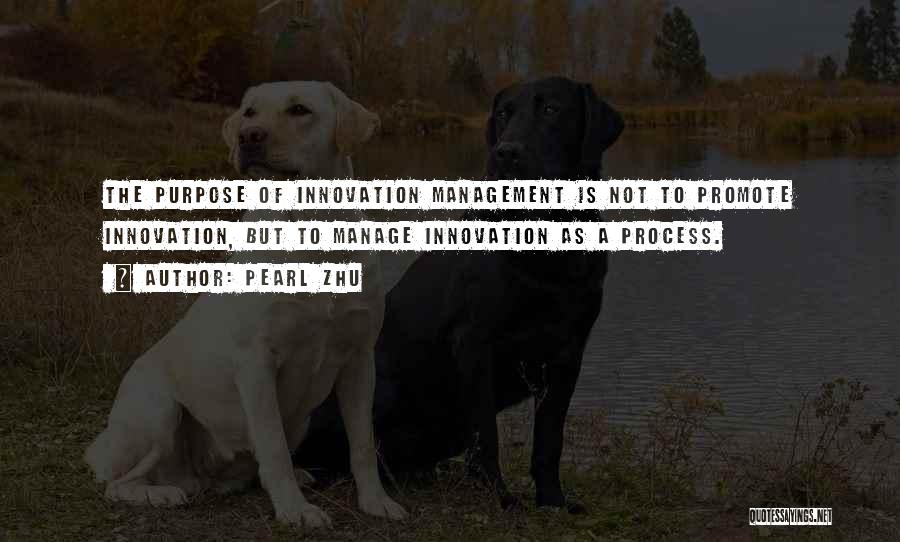 Pearl Zhu Quotes: The Purpose Of Innovation Management Is Not To Promote Innovation, But To Manage Innovation As A Process.