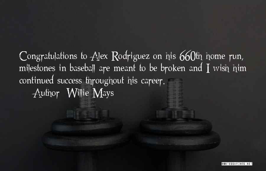 Willie Mays Quotes: Congratulations To Alex Rodriguez On His 660th Home Run, Milestones In Baseball Are Meant To Be Broken And I Wish