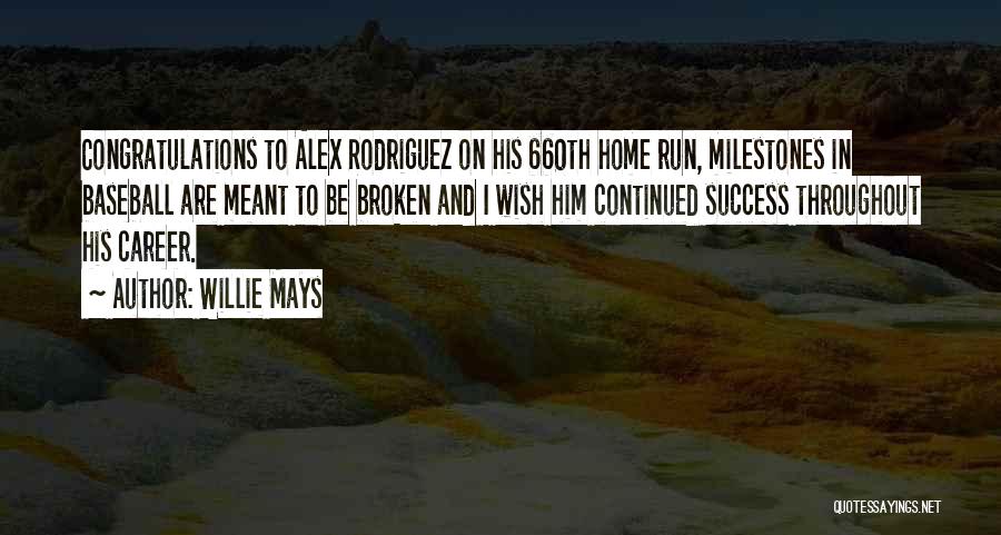Willie Mays Quotes: Congratulations To Alex Rodriguez On His 660th Home Run, Milestones In Baseball Are Meant To Be Broken And I Wish