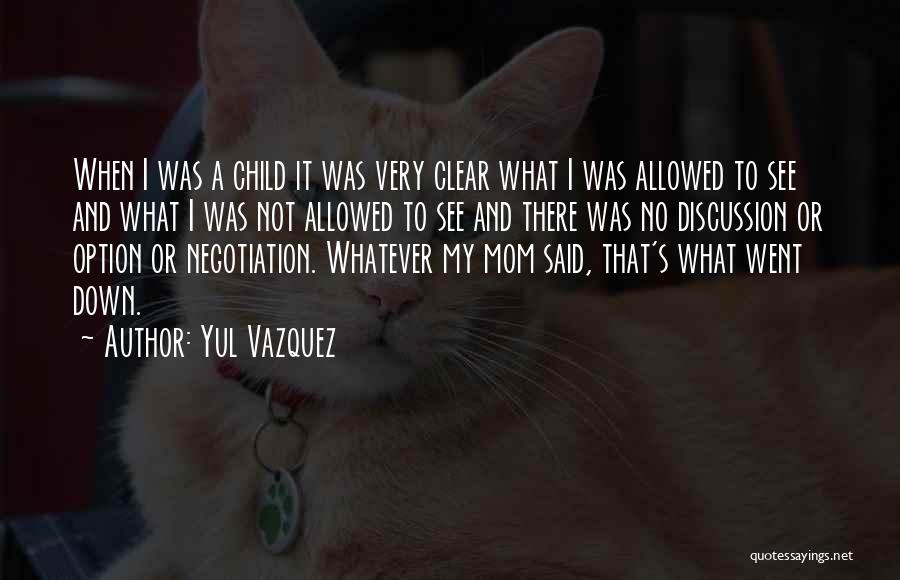 Yul Vazquez Quotes: When I Was A Child It Was Very Clear What I Was Allowed To See And What I Was Not
