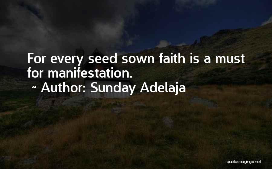 Sunday Adelaja Quotes: For Every Seed Sown Faith Is A Must For Manifestation.