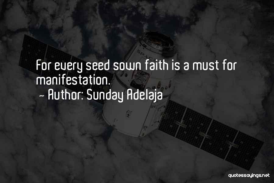 Sunday Adelaja Quotes: For Every Seed Sown Faith Is A Must For Manifestation.