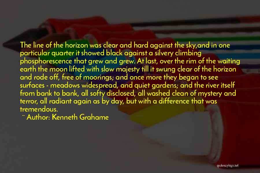 Kenneth Grahame Quotes: The Line Of The Horizon Was Clear And Hard Against The Sky,and In One Particular Quarter It Showed Black Against