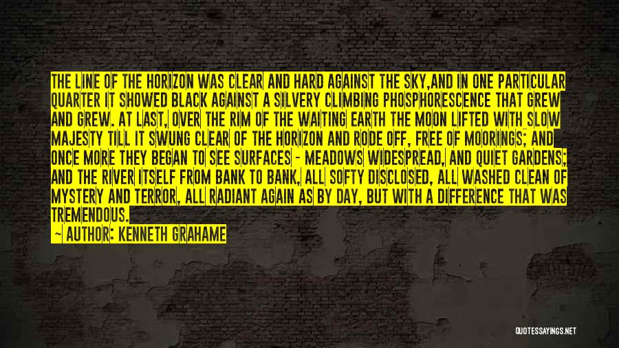 Kenneth Grahame Quotes: The Line Of The Horizon Was Clear And Hard Against The Sky,and In One Particular Quarter It Showed Black Against