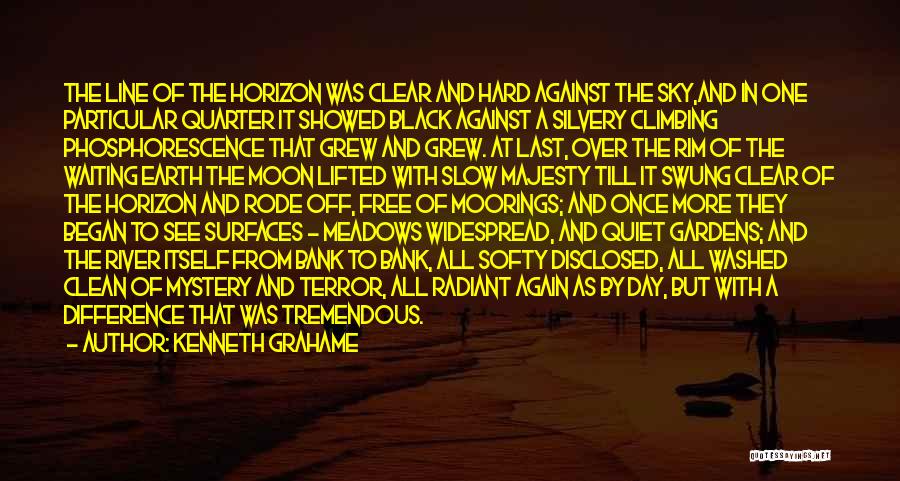 Kenneth Grahame Quotes: The Line Of The Horizon Was Clear And Hard Against The Sky,and In One Particular Quarter It Showed Black Against