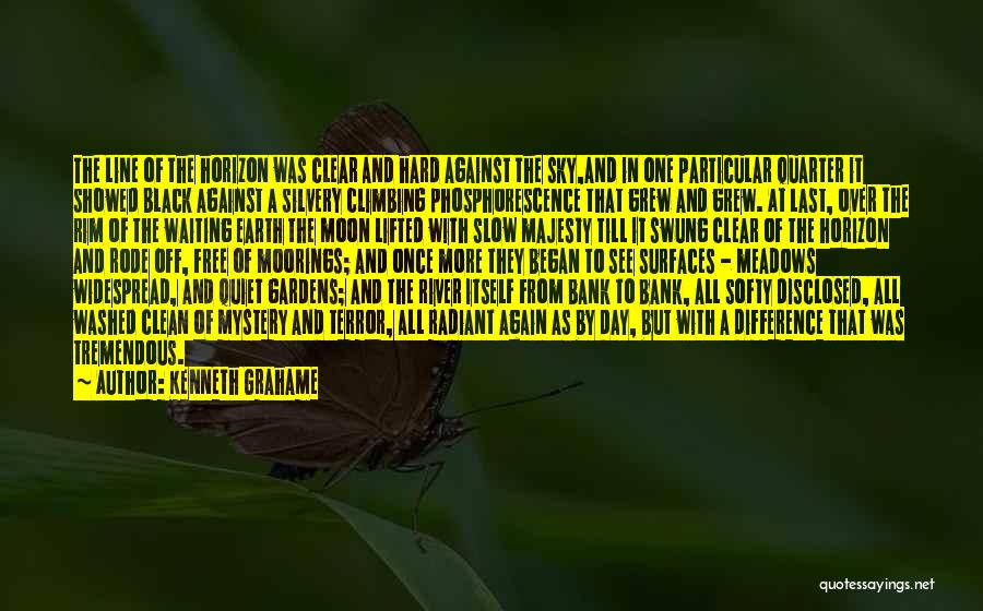 Kenneth Grahame Quotes: The Line Of The Horizon Was Clear And Hard Against The Sky,and In One Particular Quarter It Showed Black Against