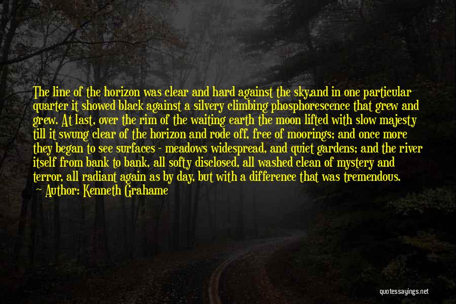 Kenneth Grahame Quotes: The Line Of The Horizon Was Clear And Hard Against The Sky,and In One Particular Quarter It Showed Black Against