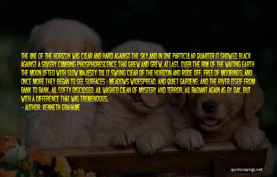 Kenneth Grahame Quotes: The Line Of The Horizon Was Clear And Hard Against The Sky,and In One Particular Quarter It Showed Black Against