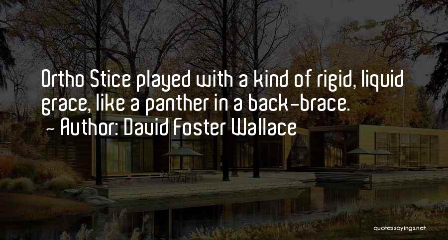 David Foster Wallace Quotes: Ortho Stice Played With A Kind Of Rigid, Liquid Grace, Like A Panther In A Back-brace.