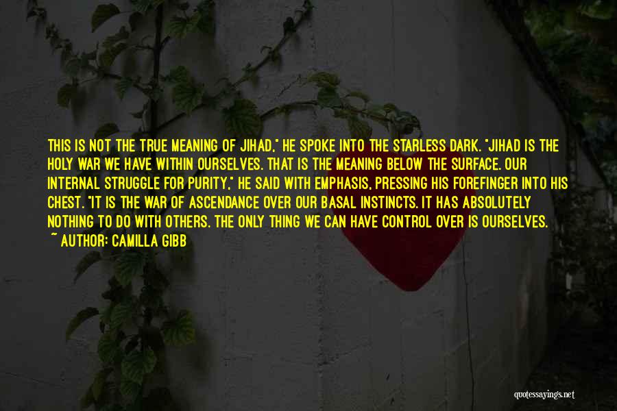 Camilla Gibb Quotes: This Is Not The True Meaning Of Jihad, He Spoke Into The Starless Dark. Jihad Is The Holy War We