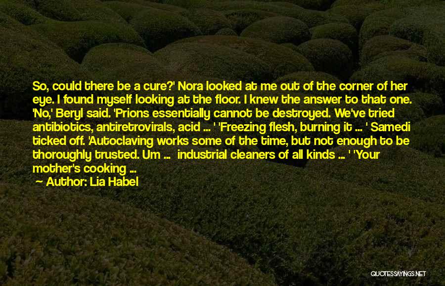 Lia Habel Quotes: So, Could There Be A Cure?' Nora Looked At Me Out Of The Corner Of Her Eye. I Found Myself