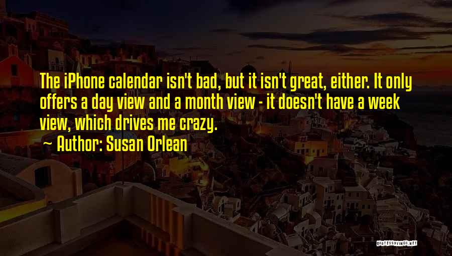 Susan Orlean Quotes: The Iphone Calendar Isn't Bad, But It Isn't Great, Either. It Only Offers A Day View And A Month View