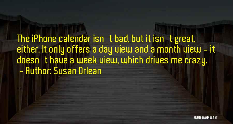 Susan Orlean Quotes: The Iphone Calendar Isn't Bad, But It Isn't Great, Either. It Only Offers A Day View And A Month View