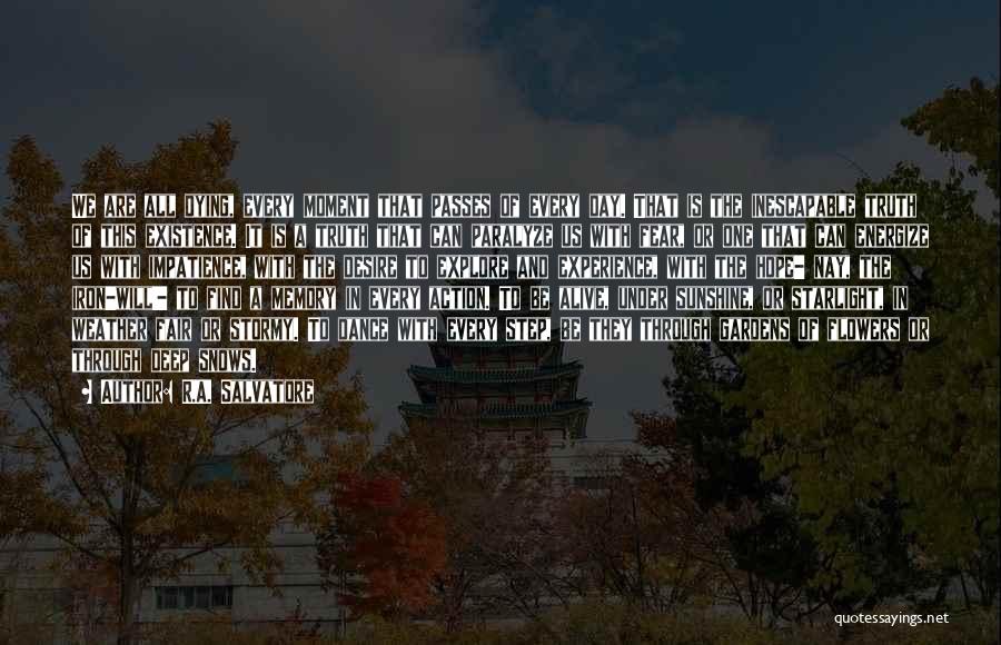 R.A. Salvatore Quotes: We Are All Dying, Every Moment That Passes Of Every Day. That Is The Inescapable Truth Of This Existence. It