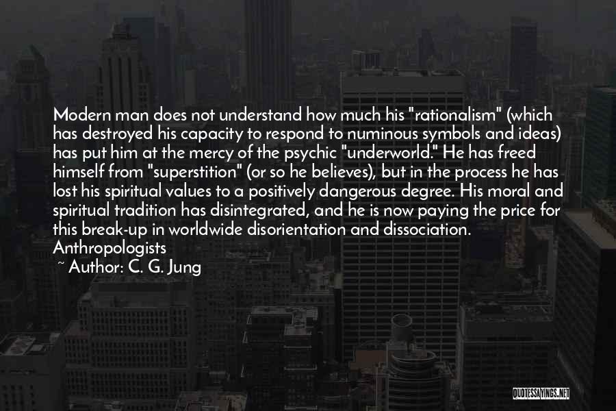 C. G. Jung Quotes: Modern Man Does Not Understand How Much His Rationalism (which Has Destroyed His Capacity To Respond To Numinous Symbols And