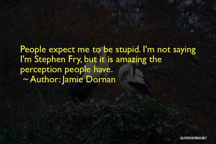 Jamie Dornan Quotes: People Expect Me To Be Stupid. I'm Not Saying I'm Stephen Fry, But It Is Amazing The Perception People Have.