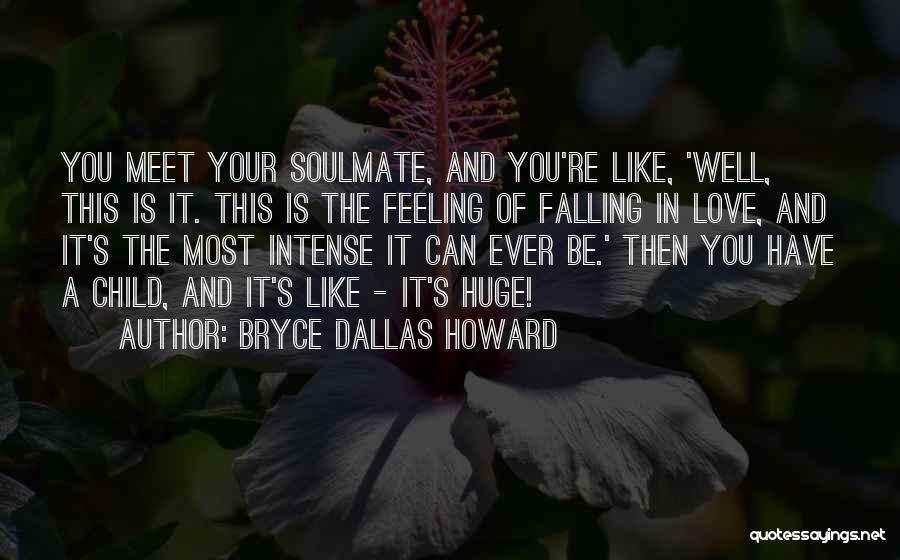 Bryce Dallas Howard Quotes: You Meet Your Soulmate, And You're Like, 'well, This Is It. This Is The Feeling Of Falling In Love, And