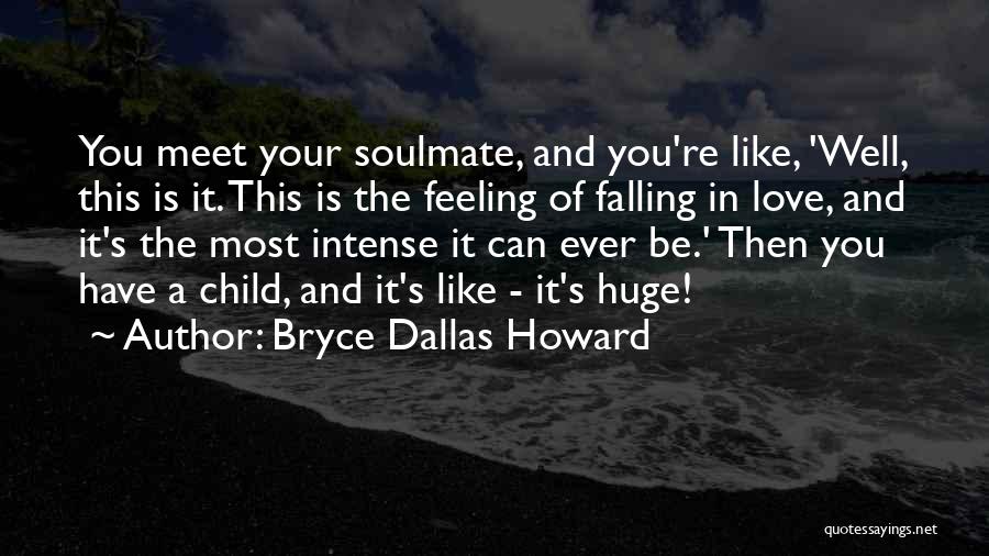 Bryce Dallas Howard Quotes: You Meet Your Soulmate, And You're Like, 'well, This Is It. This Is The Feeling Of Falling In Love, And